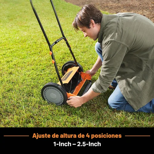 Vista 4 de LawnMaster LMRM1401 - Cortacésped con carrete de empuje (14 pulgadas, 5 cuchillas)
