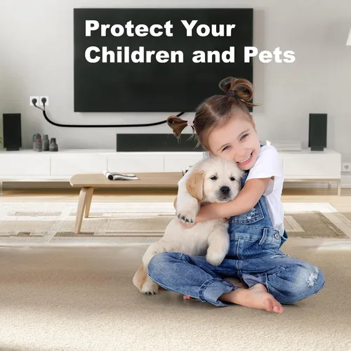 Vista 6 de BUSOHA Cubiertas de alambre para cables – Protectores de cable de 26 pies de mascotas no masticable 1/2 pulgada flexible de gestión de cables