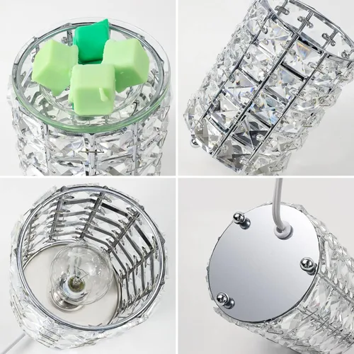 Vista 3 de STRN Calentador de cera de cristal, quemador eléctrico de cera para cubos de cera, regalos del día de San Valentín, decoración de fragancia