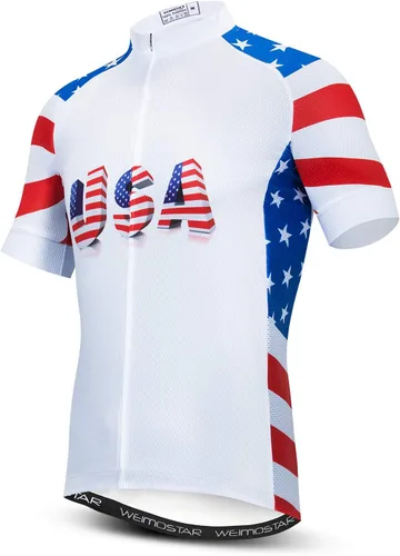 Vista 84 de Weimostar Hombre Ciclismo Jersey Manga Corta Bicicleta Ropa Multicolor Diamante