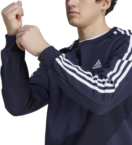 Vista 3 de adidas Sudadera Essentials de forro polar con 3 rayas para hombre