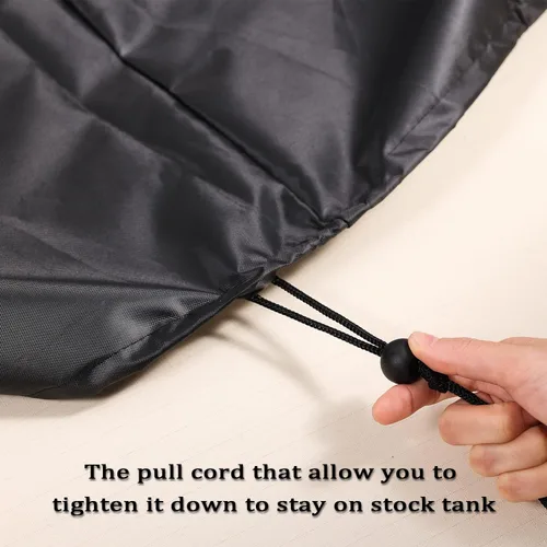 Vista 5 de TOYMIS Cubierta para tanque de almacenamiento ovalada resistente al calor, impermeable, negra, 52.8 x 31.5 x 11.8 pulgadas, personalizada, sólida