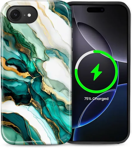 Vista 111 de Funda Compatible con iPhone 13/14 [Compatible con MagSafe] Protección de Doble Capa de Cáscara Dura Híbrida, Funda Magnética Protectora a Prueba