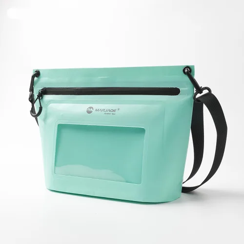 Vista 10 de IPX7 - Bolsa seca impermeable con bolsillo para pantalla táctil, bolsa de hombro hermética flotante con ranuras para tarjetas, material resistente