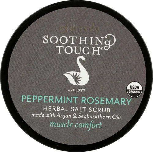 Vista 4 de Soothing Touch Scrub Sal orgánica a base de hierbas, menta y romero, 10 onzas