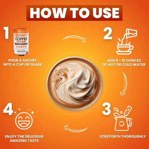 Vista 4 de Skinny Coffee Super Boost - Café para perder peso, quemador de grasa del vientre para mujeres y hombres, keto vegano sin azúcar, reduce