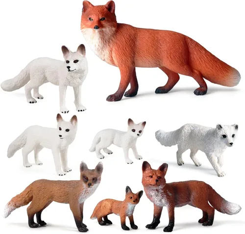 Vista 8 de SIENON 18 piezas de figuras de animales del bosque, miniaturas de animales del bosque para bebés con búho, erizo, zorro, ardilla, oso, mono, ciervo