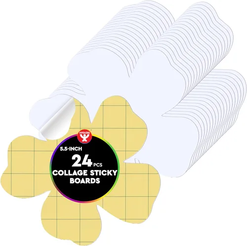 Vista 19 de Hygloss Pizarras adhesivas para collage – Paquete de 24 tableros de collage autoadhesivos de 4 x 6 pulgadas para niños, tableros de montaje
