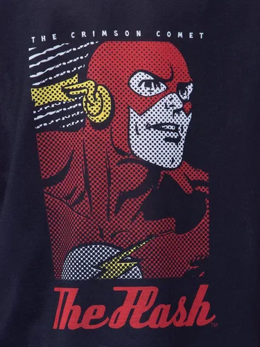 Vista 3 de INTIMO DC Classic The Flash The Crimson Comet - Conjunto de pijama raglán para niños, Negro