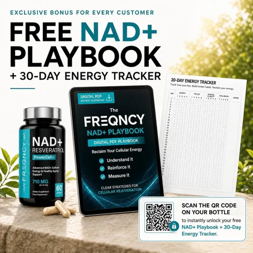 Vista 7 de FREQNCY Suplemento de resveratrol NAD+, 500 mg de ribósido de nicotinamida pura (NR), fórmula avanzada de NAD 4 en 1 para energía celular