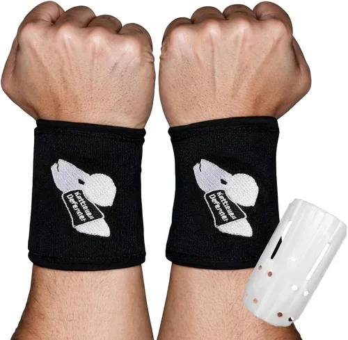 Vista 9 de Kettlebell Wrist Guards, Sweat Weighted Wristbands with Insert Support, Shock-Absorbing Sleeve Protector for Athletes Fitness Strength Training