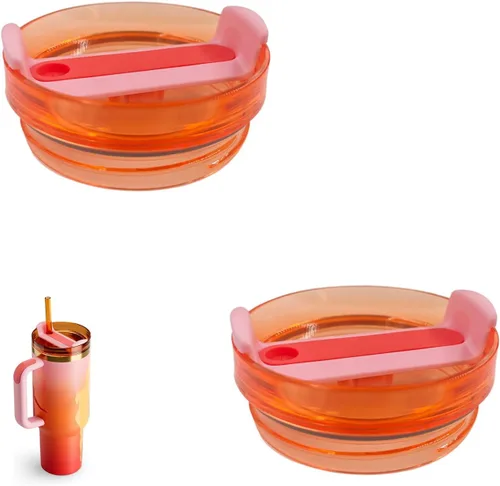 Vista 19 de Paquete de 2 tapas para vaso de 40 onzas compatibles con Stanley Quencher, cubiertas de vaso de acero inoxidable a prueba de derrames y resistentes
