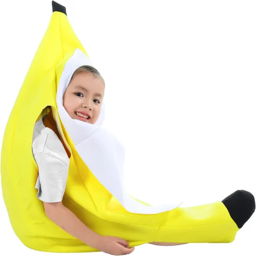 Vista 8 de Disfraz de plátano para niños y niñas, lindo disfraz de Halloween de frutas