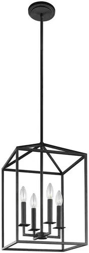 Vista 7 de Generation Lighting - Lámpara colgante Perryton de 8 luces, color negro medianoche 5315008-112, lámpara de techo moderna para decoración del hogar