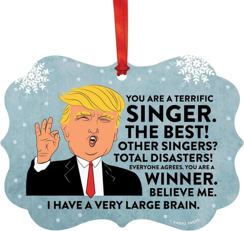 Vista 11 de Andaz Press Presidente Donald Trump Fancy Frame Recuerdo Adorno de Navidad Regalo de broma, excelente contador, 1 paquete, divertidas ideas