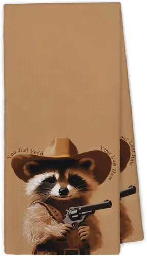 Vista 9 de Divertidas toallas de cocina de gato de vaquero occidental, regalos para amantes de los gatos para mujeres y hombres, paños de cocina de mano