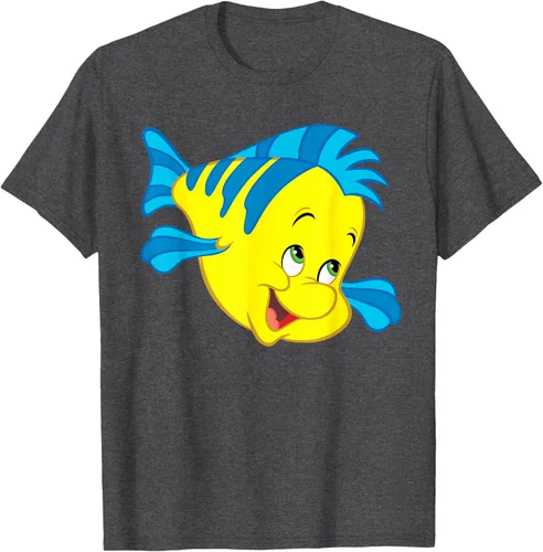 Vista 30 de Disney Camiseta de disfraz de cara grande de la Sirenita Flounder Sidekick