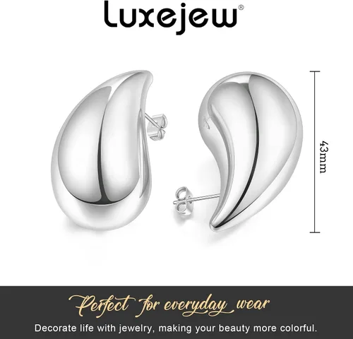 Vista 4 de Gold Earrings for Women Girls,14K Gold Plated Lightweight Gold Hoop Earrings Hypoallergenic Earrings for Women Trendy Fashion Jewelry Gifts