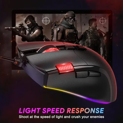 Vista 2 de TECURS Mouse para juegos con cable