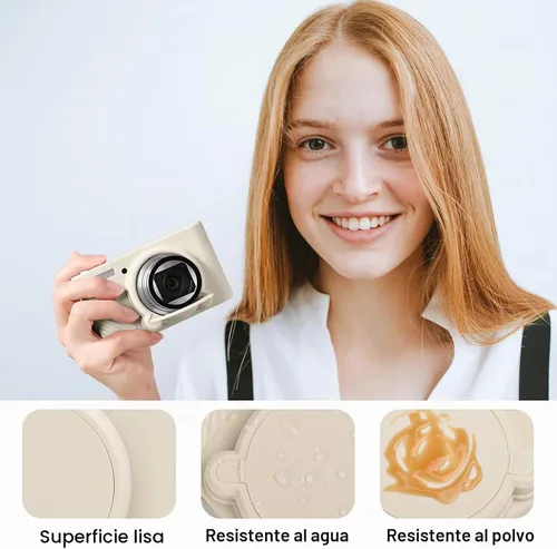 Vista 5 de VOVMOEYA SX740 - Juego de accesorios para funda de cámara [con 2 películas LCD templadas], funda protectora de silicona compatible con cámara Beige