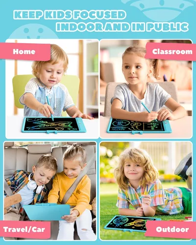 Vista 8 de ORSEN Tableta de escritura LCD de 10 pulgadas para niños, almohadilla de dibujo colorida y juguete educativo, regalo para niños y niñas de 3 a 6 años