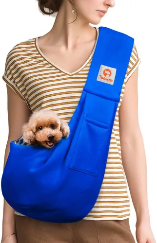 Vista 20 de TOMKAS - Transportador de perros estilo canguro para perros pequeños (negro, para mascotas de 2 a 7 libras)