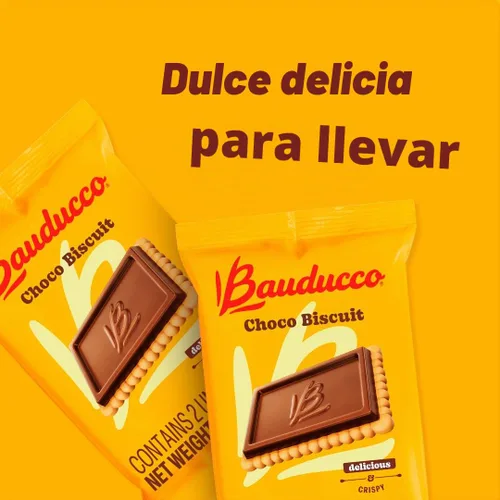 Vista 6 de Bauducco Galletas Choco Biscuit – Galletas crujientes cubiertas de chocolate, envueltas individualmente para aperitivos, postres y loncheras, 25.3