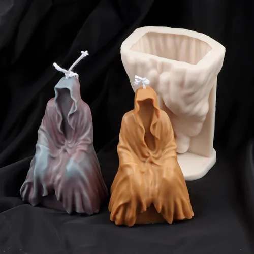 Vista 5 de Paquete de 2 moldes de vela en espiral retorcida - Molde de silicona cilíndrico para decoración de pasteles, forma redonda, jabón, flores, fondant