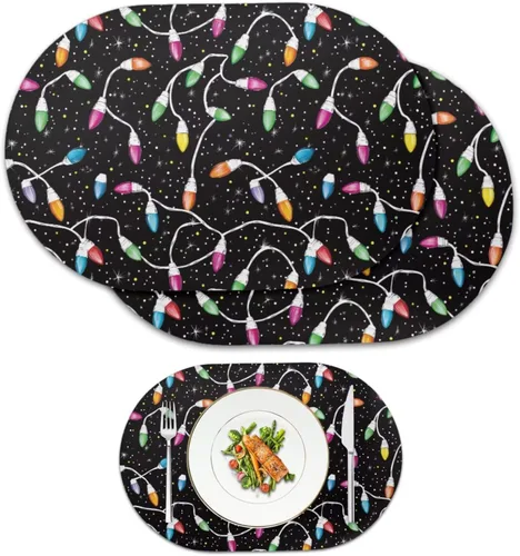 Vista 60 de Autumn Placemats Set of 2 Waterproof Wipeable 12X18 Inch Faux Leather Non Slip Heat Resistant Mats for Thanksgiving Dinner Outdoor Decor
