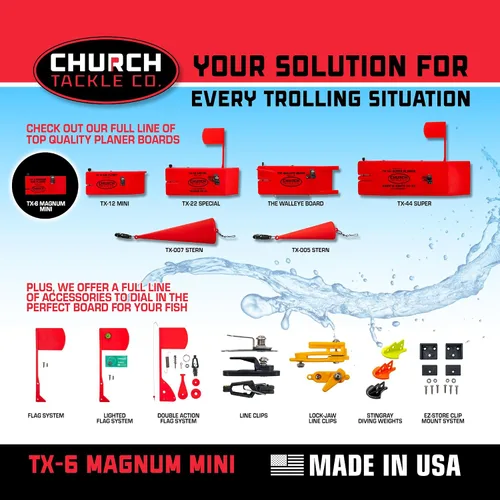 Vista 6 de Mini cepilladora TX-6 Magnum a estribor por Church Tackle Co
