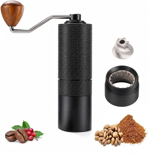Vista 12 de Popsweet C38 - Molinillo de café manual con rebabas exteriores cónicas de acero inoxidable desmontables, molienda de granos de café de 400 libras