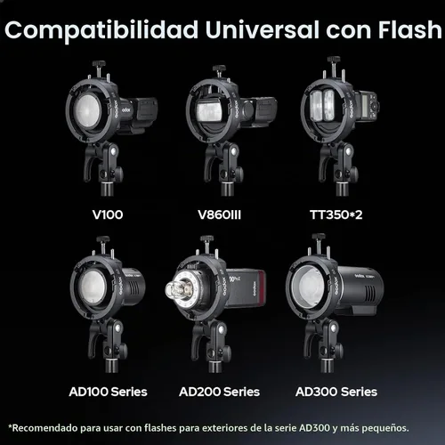 Vista 3 de Godox Soporte Speedlite S3 Bowens Mount Holder