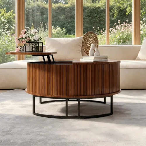 Vista 10 de 3-Tier Round Side Table Small End Tables Nightstand Wood & Rattan Brown 23.5 Brown