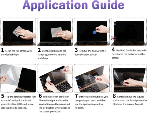 Vista 7 de F FORITO Paquete de 2 protectores de pantalla anti luz azul compatibles con MacBook Pro 2022 de 13 pulgadas con chip M2 y MacBook Air de 13
