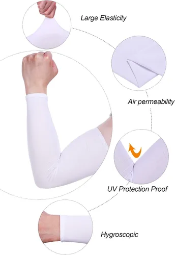 Vista 4 de Mudder 9 pares de mangas unisex de protección UV para brazo de refrigeración mangas de seda de hielo para brazo talla única