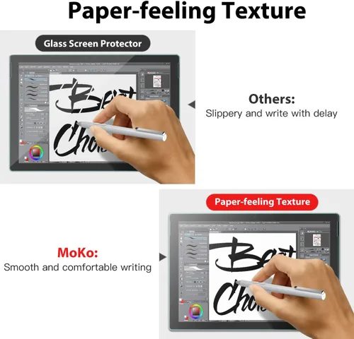 Vista 4 de Moko Protector de pantalla similar al papel para Surface Go, escribe, dibuja y dibuja con el lápiz Surface como en papel, película PET antirreflejo