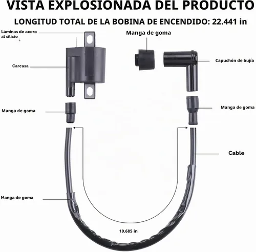 Vista 3 de Bobina de encendido Stylemafia compatible con Yamaha PW 50 PW50 1981-2009 PW 80 PW80 1981-2009