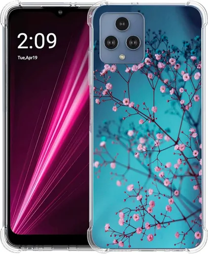 Vista 16 de Revvl 6 5G - Funda protectora de poliuretano termoplástico resistente a los arañazos y a prueba de golpes con diseño de mandala de pavo real