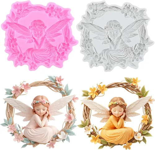 Vista 14 de Angel Baby - Moldes de silicona para decoración de pasteles, decoración de cupcakes, pasta de chicle de chocolate, juego de 4