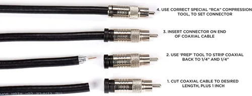 Vista 6 de THE CIMPLE CO - Conectores de compresión RCA para cable coaxial RG6 - Conexiones macho universales para RCA, subwoofer, compuesto, componente