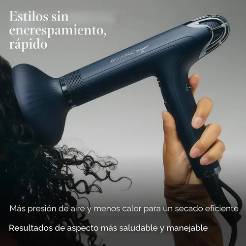 Vista 4 de Bio Ionic SMART-X Secador de Cabello con Difusor, Secador de Soplo de Alta Eficiencia con 3 Ajustes de Calor y 3 Ajustes de Velocidad, Seca