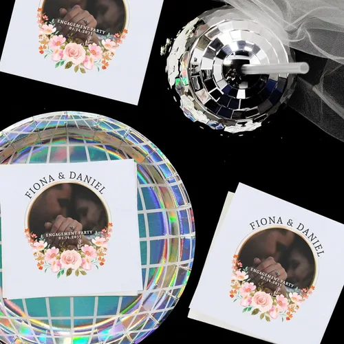 Vista 7 de Personaliza tu celebración: 50 servilletas personalizadas para bebidas fotográficas, impresión vibrante a todo color, 3 capas, 4 3/4 x 4 3/4