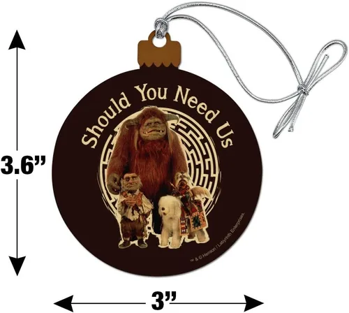 Vista 6 de GRAPHICS & MORE Should You Need Us Laberinto con Ludo Hoggle y Didymus - Adorno navideño de madera para árbol de Navidad