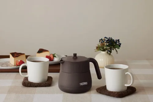 Vista 7 de Thermos TTE-450 BW Vacuum Insulated Teapot with Strainer, 15.2 fl oz (450 ml), Brown