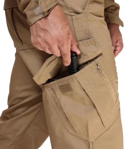 Vista 5 de URBEST Pantalones tácticos Ripstop para hombre, pantalones cargo resistentes al agua, pantalones de trabajo ligeros para senderismo al aire libre