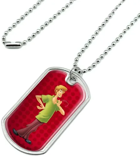Vista 2 de GRAPHICS & MORE Scooby-Doo - Collar con colgante de placa de perro militar con cadena
