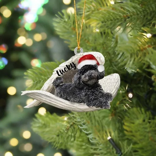 Vista 8 de America Bulldog Sleeping Angel Christmas - Adorno acrílico plano para perro, regalo conmemorativo para perro, adorno personalizado con nombre