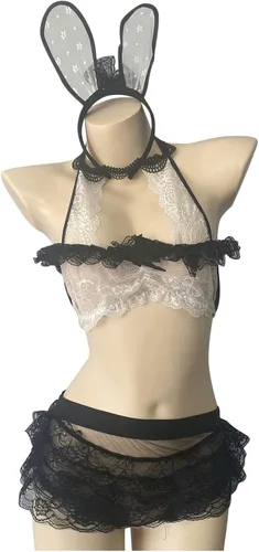 Vista 8 de Lencería sexy para mujer traviesa para jugar sexual lencería de conejo babydoll de encaje babydoll kawaii exótico cosplay pijama cachonda