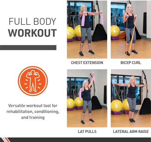Vista 4 de Body Sport Bandas de ejercicio: bandas de resistencia en rollos de 50 yardas para fitness, estiramiento o terapia física