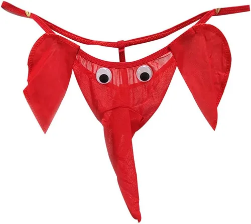 Vista 4 de Men Thong Elephant Funny G-String Exotic Underwear T-Back Mesh Christmas Joke Gag Prank Gifts Valentines Day for Him